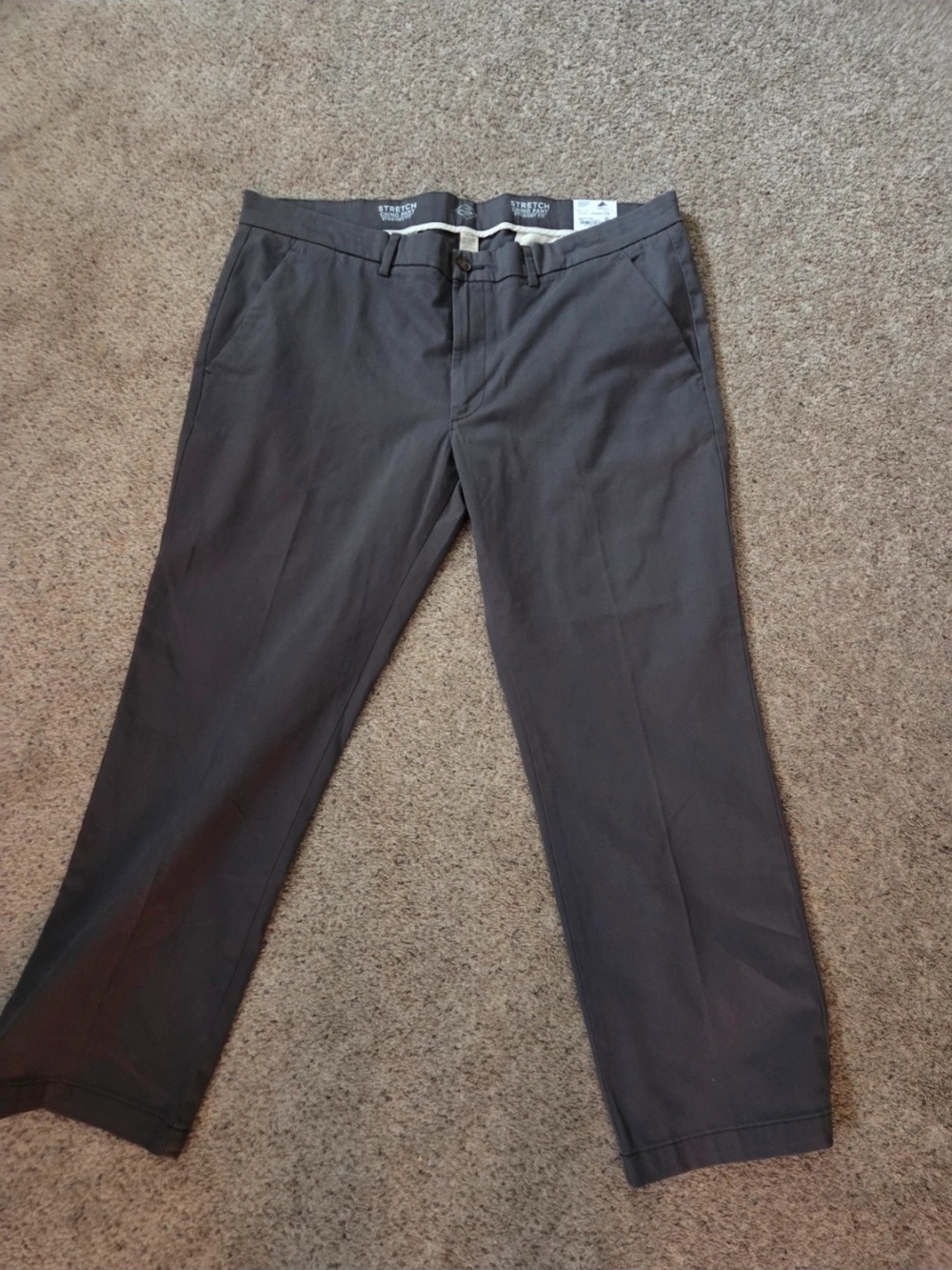 St. John's Bay Stretch Chino Pant in Dark Gray - Straight Fit